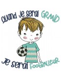 Instant download machine embroidery design  little boy footballer