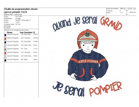 Instant download machine embroidery design  little boy policeman
