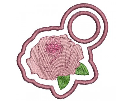 Motif de broderie machine accroche torchon shabby rose  ITH