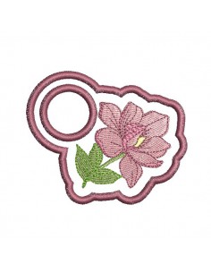 Motif de broderie machine accroche torchon shabby magnolia   ITH