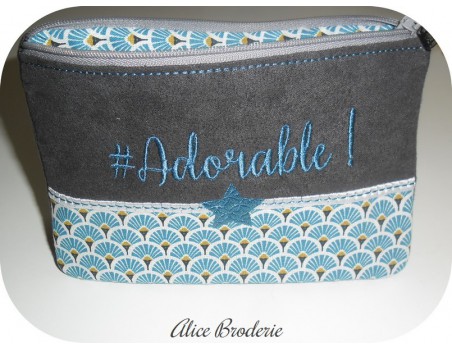 Motif de broderie machine ITH trousse  Adorable