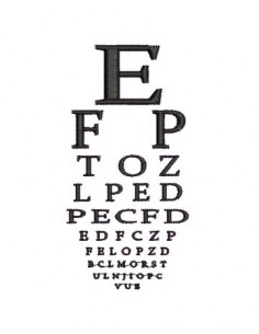 Motif de broderie lettres d'opticien