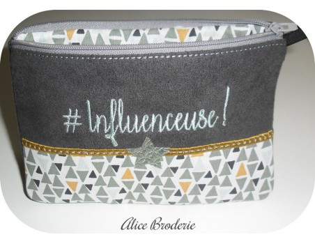 Motif de broderie machine ITH trousse influenceuse