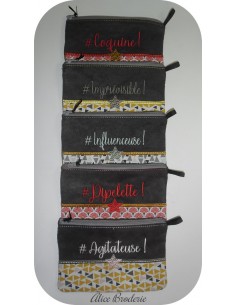 Motif de broderie machine ITH collection n°1 de trousses