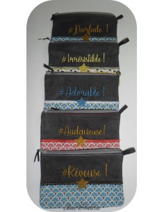 Motif de broderie machine ITH collection n°3 de trousses