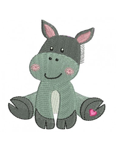 Instant download machine embroidery donkey with star