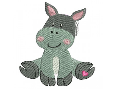 Instant download machine embroidery donkey with star