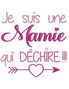 Motif de broderie machine  mamie  déchire