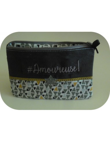 Motif de broderie machine ITH trousse Amoureuse