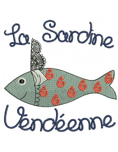 Instant download machine embroidery  Breton sardine