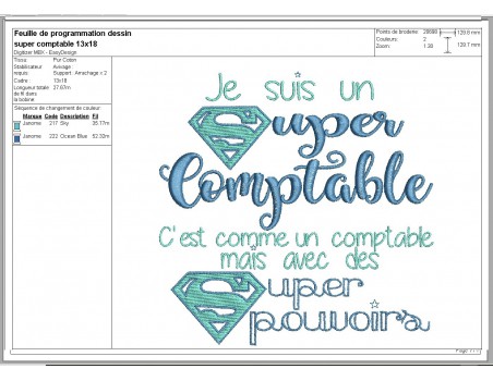 Motif de broderie super comptable