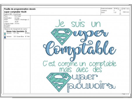 Motif de broderie super comptable