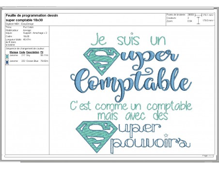 Motif de broderie super comptable