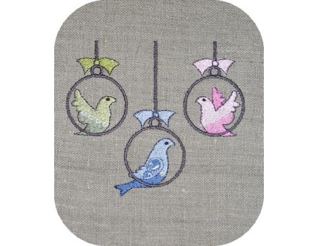 Motif de broderie oiseaux