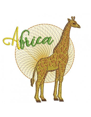 Motif de broderie machine girafe africa