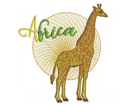 Motif de broderie machine girafe africa