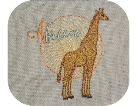 Motif de broderie machine girafe africa