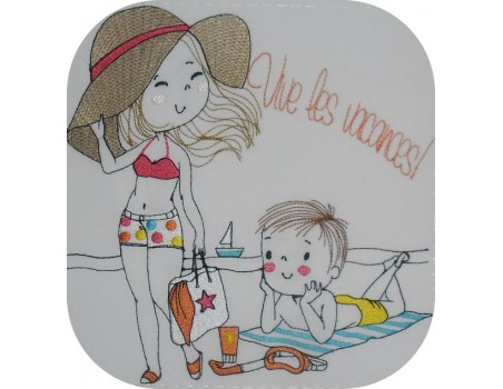 Motif de broderie machine Vive les vacances