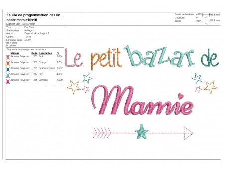 Motif de broderie  bazar de mamie