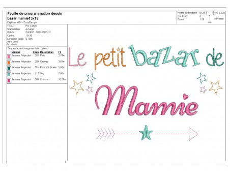 Motif de broderie  bazar de mamie