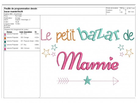 Motif de broderie  bazar de mamie