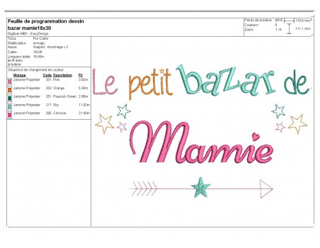 Motif de broderie  bazar de mamie