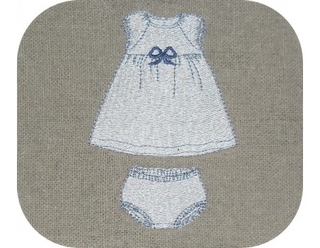 Motif de broderie machine ensemble bloomer fille