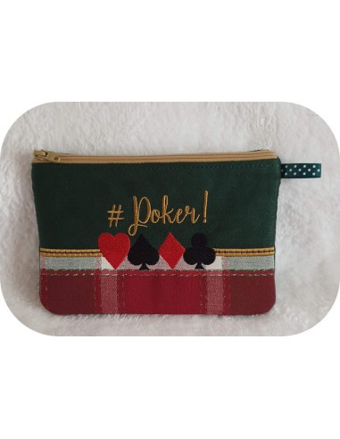 Motif de broderie machine ITH  trousse poker