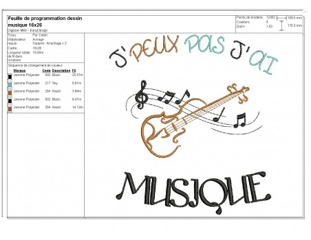 Instant download  machine embroidery design text I can not violin