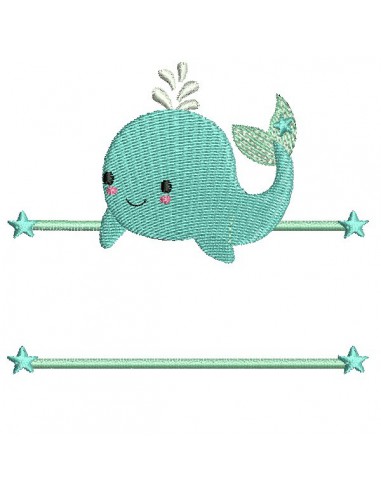 Motif de broderie machine baleine prénom garçon