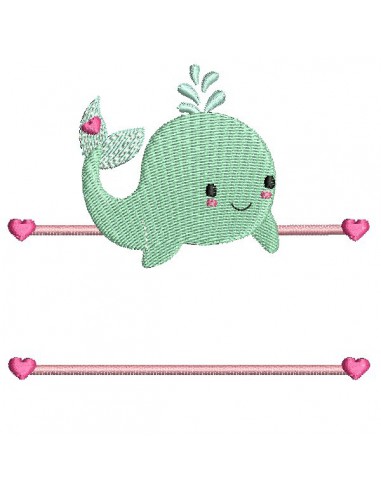 Instant download machine embroidery whale to customize for boy