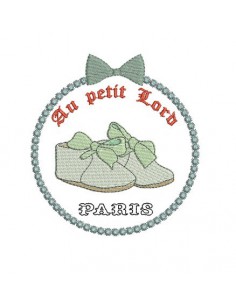 Motif de broderie  chaussons dans cadre