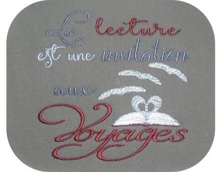 Motif de broderie machine texte livre