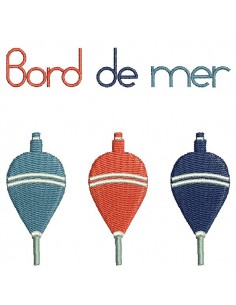 Motif de broderie machine flotteurs   bord de mer