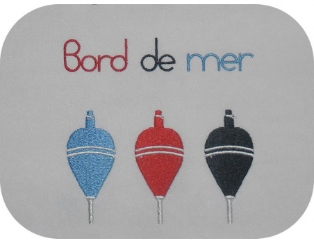 Motif de broderie machine flotteurs   bord de mer