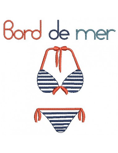 Motif de broderie machine maillot de bain  bord de mer