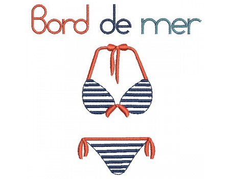 Motif de broderie machine maillot de bain  bord de mer