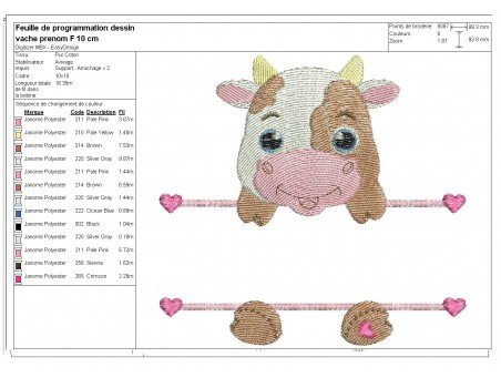 Instant download machine embroidery cow to customize for boy