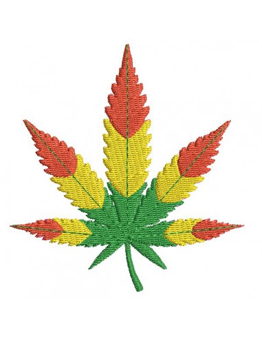 motif de broderie machine feuille de cannabis