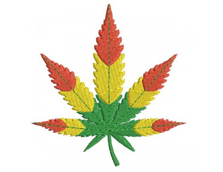 motif de broderie machine feuille de cannabis