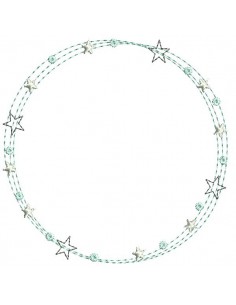 Motif de broderie machine cadre étoiles