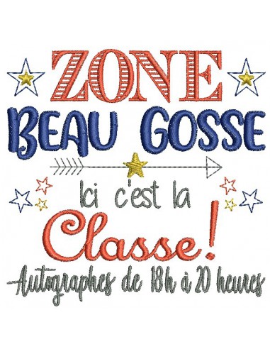 Motif de broderie machine  zone beau gosse