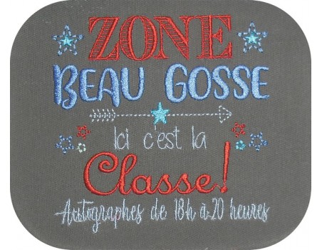 Motif de broderie machine  zone beau gosse