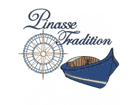 Motif de broderie machine  pinasse tradition