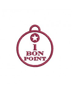 Motif de broderie médaille 1 bon point