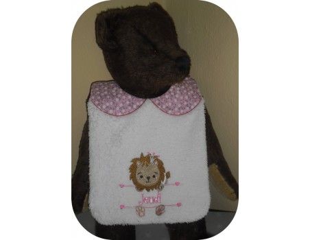 Instant downloads machine embroidery design machine  ITH  bib customizable  cow for girl