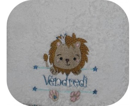 Instant download machine embroidery  lion to customize for girl