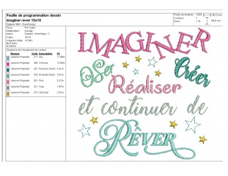 Instant download machine embroidery design color in your life