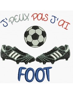 Motif de broderie machine j'peux pas j'ai  foot
