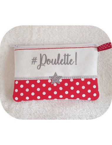 Motif de broderie machine ITH trousse Poulette